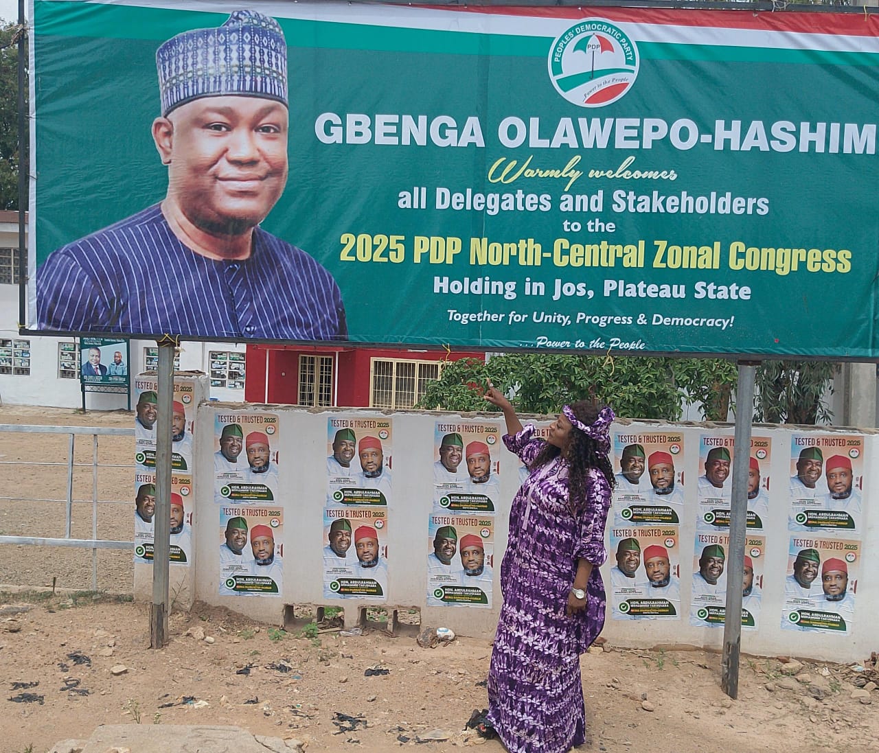 Olawepo-Hashim’s billboards flood Jos at North-Central PDP convention