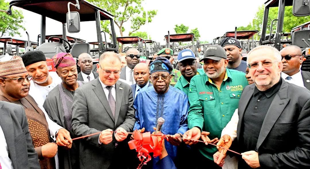 In push for agricultural<br>renaissance, Tinubu launches 2,000 tractors for meachanised farming