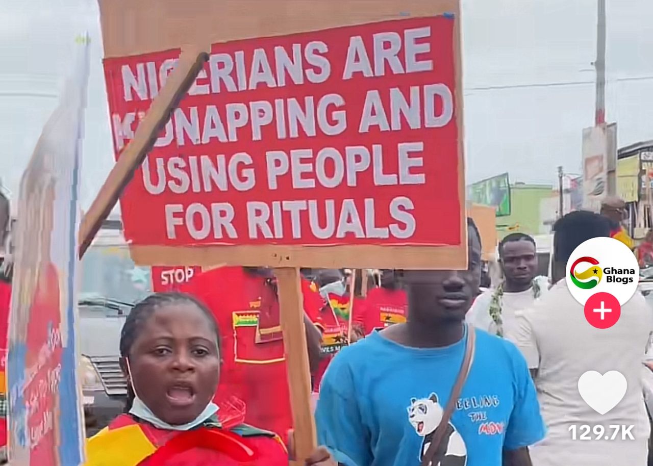Ghanians protest against the presence of Nigerians in their country