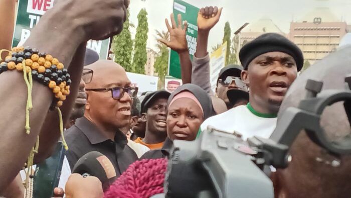 Obi leads protesters to NASS over real-time transmission of election results