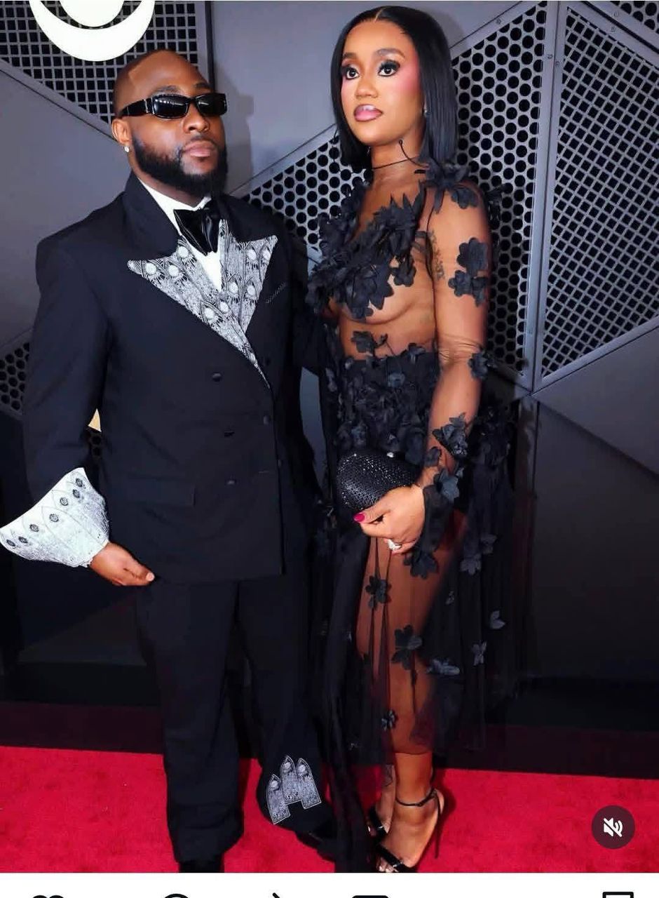 Grammy: Davido’s wife’s fashion choice sparks controversy