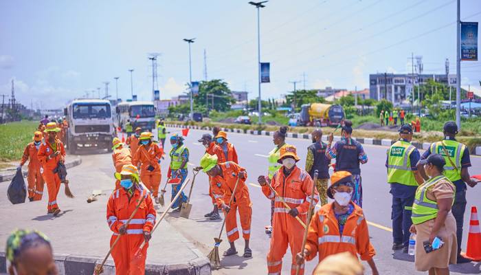 LAWMA trains highway sweepers in safety, proper use of protective gear