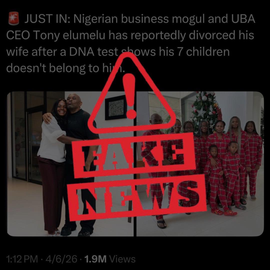 Elumelu, wife not divorced – UBA clarifies viral claim