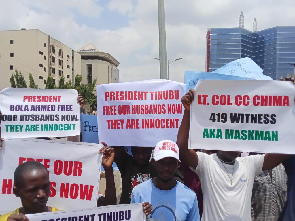 Families of detained coup suspects hold peaceful protests in Abuja, demand public hearing